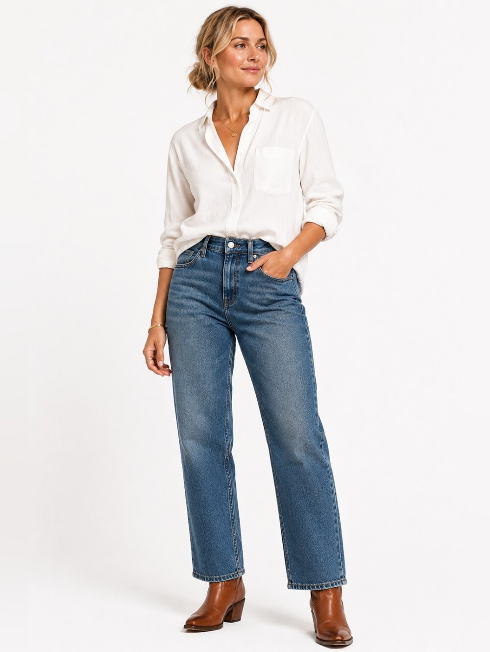 Frye & Co Straight Leg Jeans Flat Front Pockets Stretch Denim Size 10